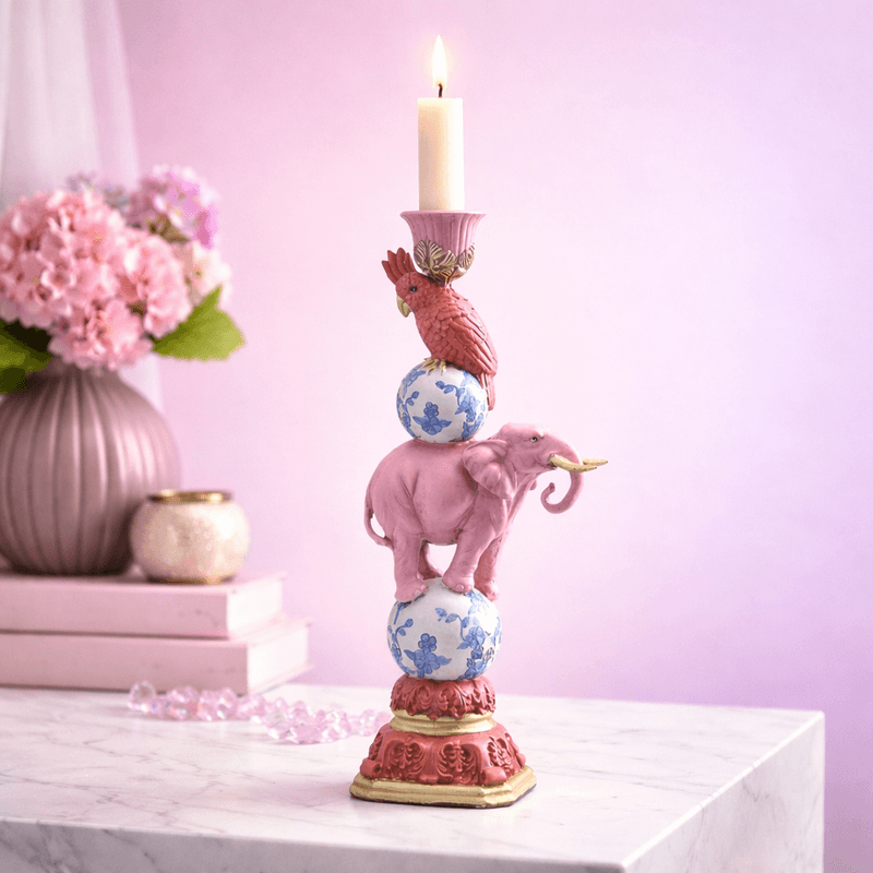 Lysestake Elefant Rosa