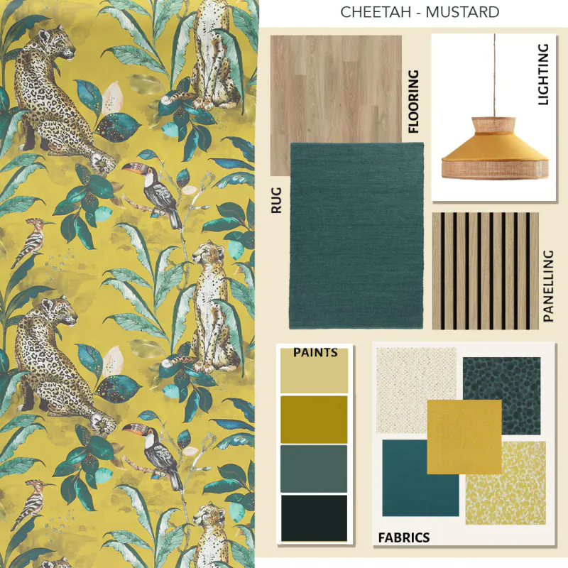 Cheetah tapet mustard