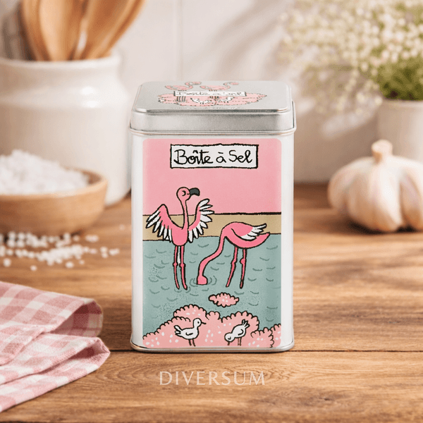 Hovedbilde Metallboks for oppbevaring av salt  Flamant Rose