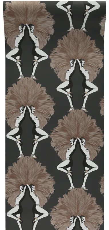 Showgirls tapet metallic bronze og sort