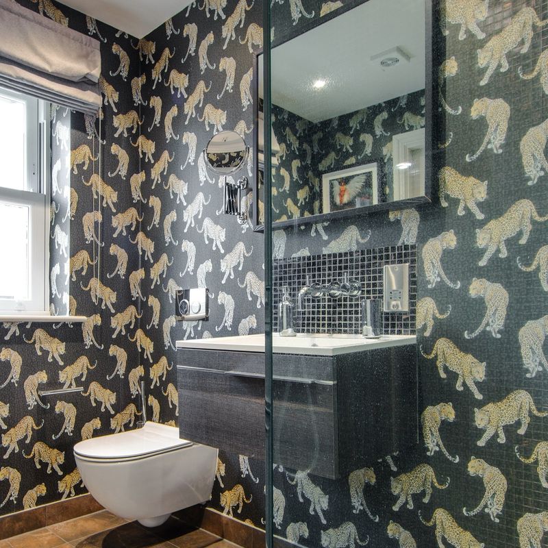 Leopard tapet charcoal/grå