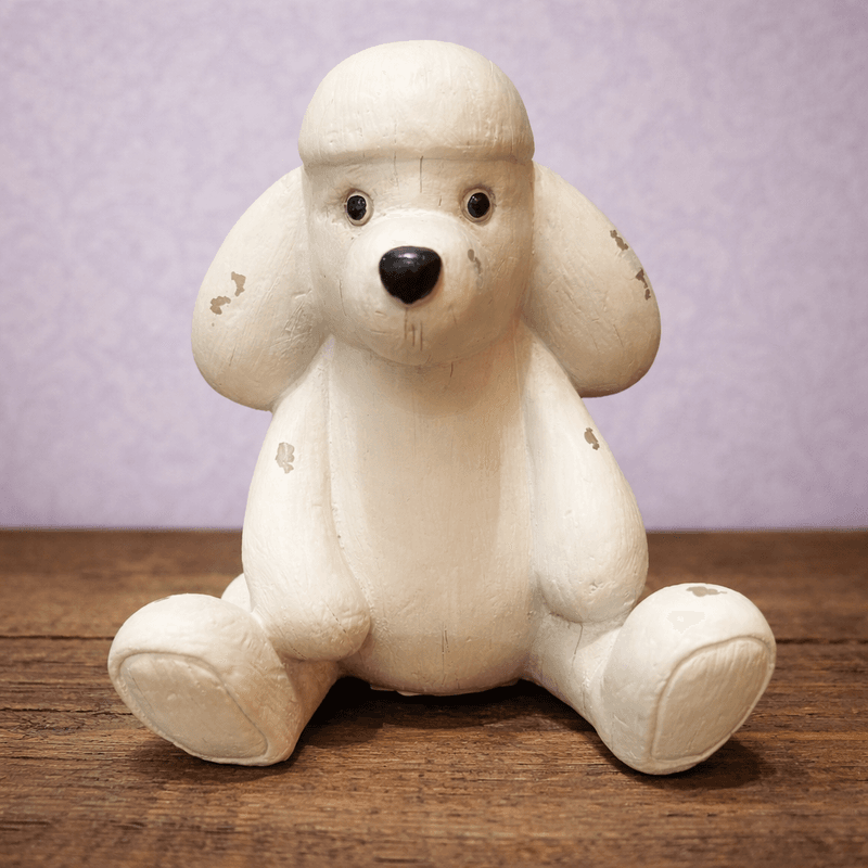 Poodle hundefigur hvit