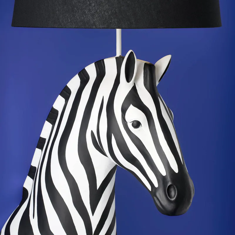 Gulvlampe Zebra Zora hvit sort Werns