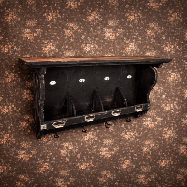 Hovedbilde Fransk garderobehylle med kroker i retro stil