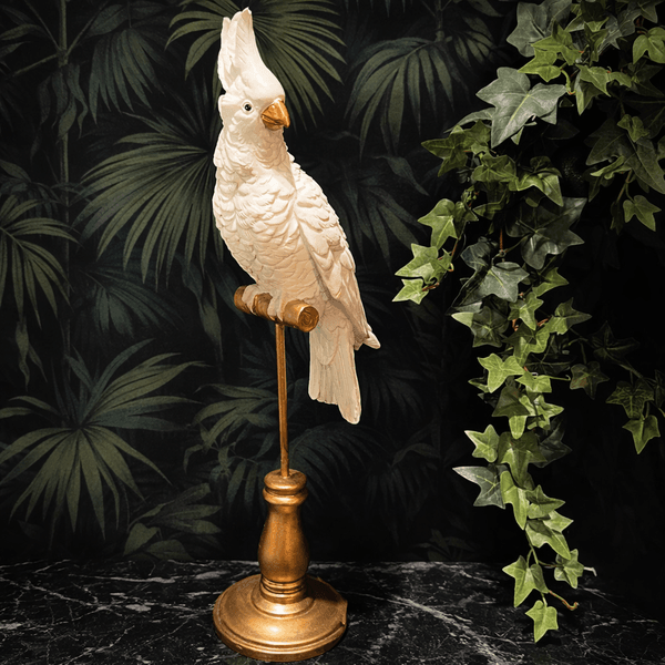 Hovedbilde Fuglefigur kakadue på stativ