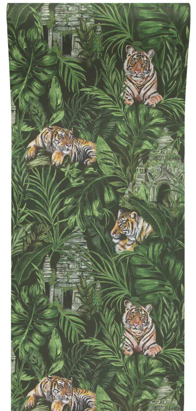 Tiger & Temple tapet grønn