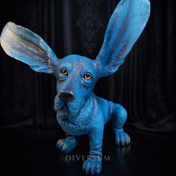 Hovedbilde Blå Basset Hund figur