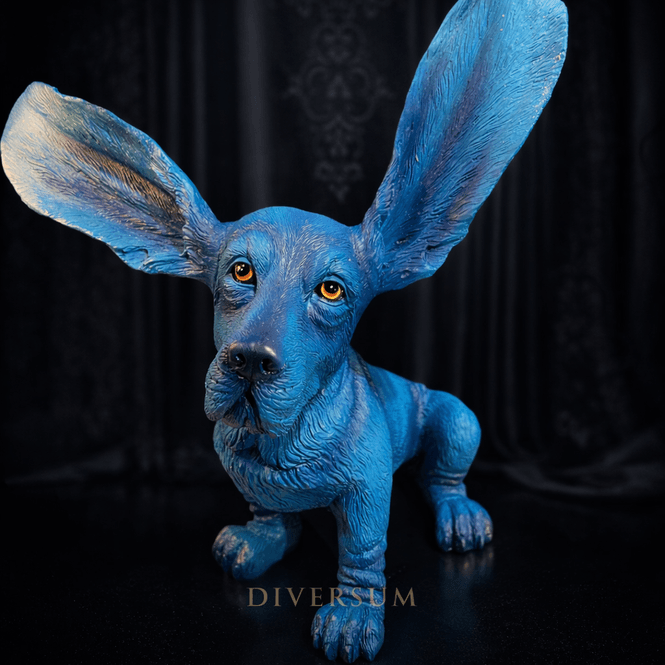 Hovedbilde Blå Basset Hund figur