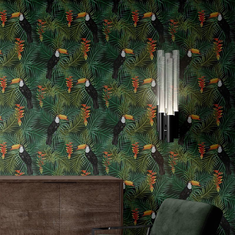 Toucan tapet grønn